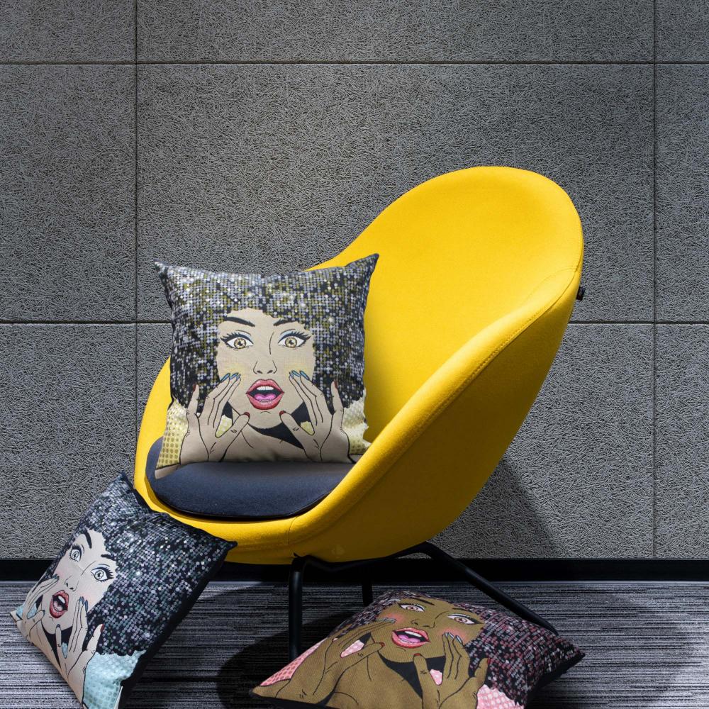 Housse de coussin 45x45 cm RHIANA Jaune