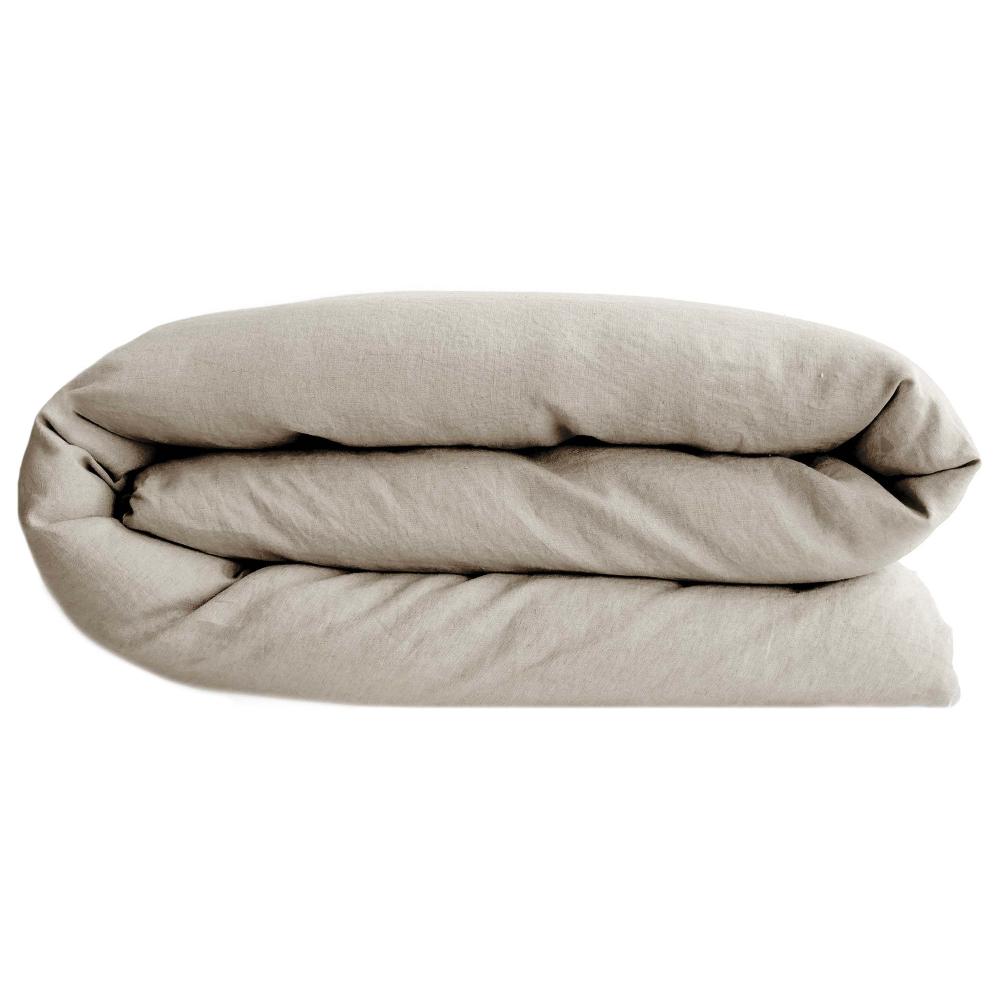 Housse de couette 280x240 cm pur coton collection  PALACE beige lin