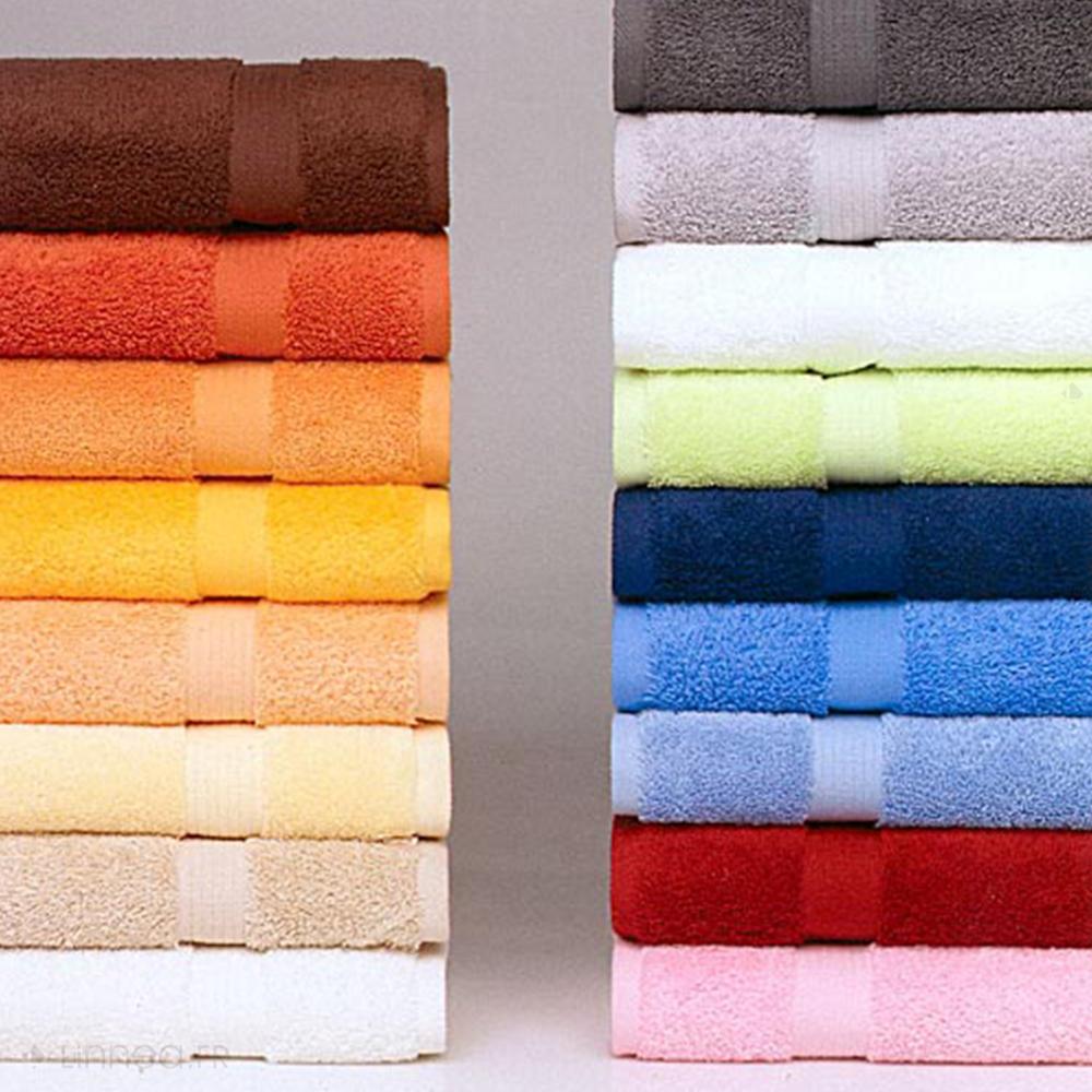 Lot de 2 serviettes invité 30x30 cm LUXOR orange aurore