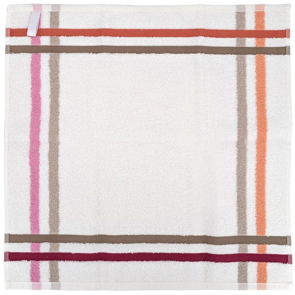 Lot de 2 torchons de cuisine éponge 50x50 cm LINE rose/orange