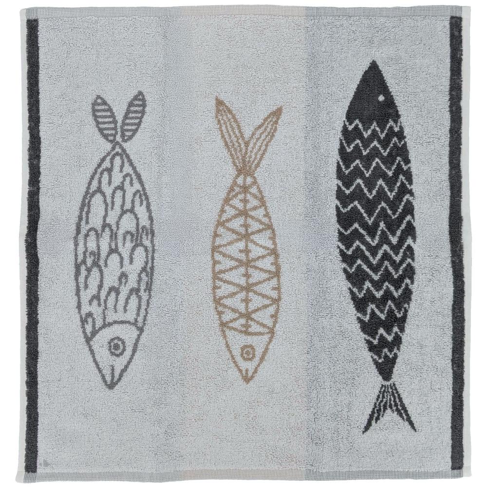 Lot de 2 torchons de cuisine éponge 50x50 cm collection MARIS gris