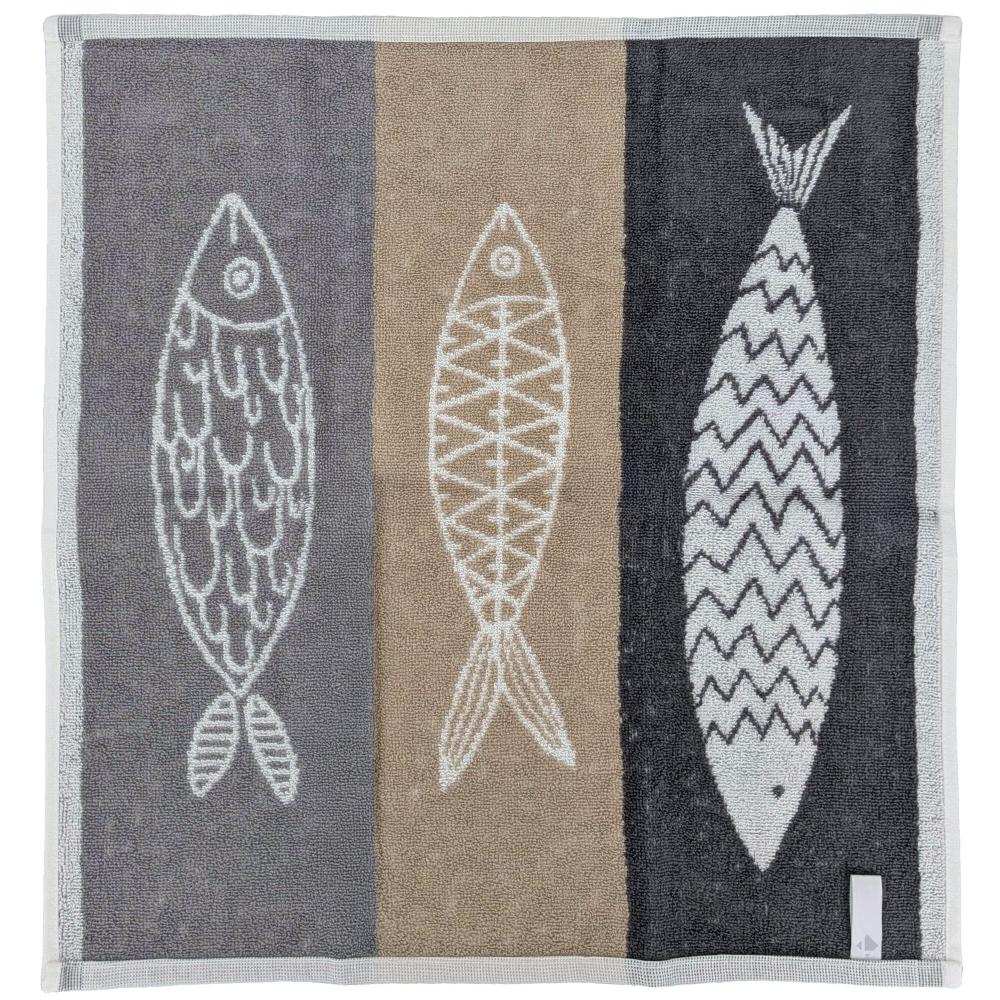 Lot de 2 torchons de cuisine éponge 50x50 cm collection MARIS gris