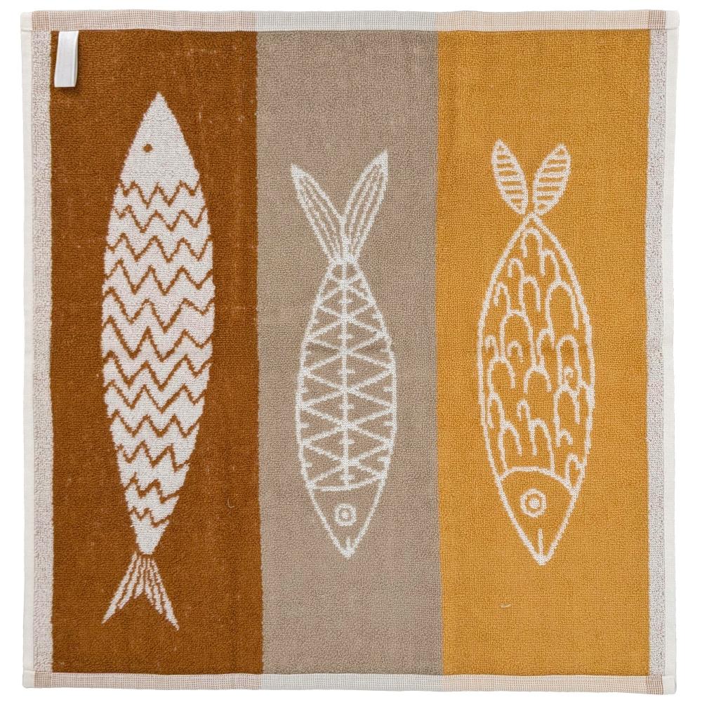 Lot de 2 torchons de cuisine éponge 50x50 cm collection MARIS jaune