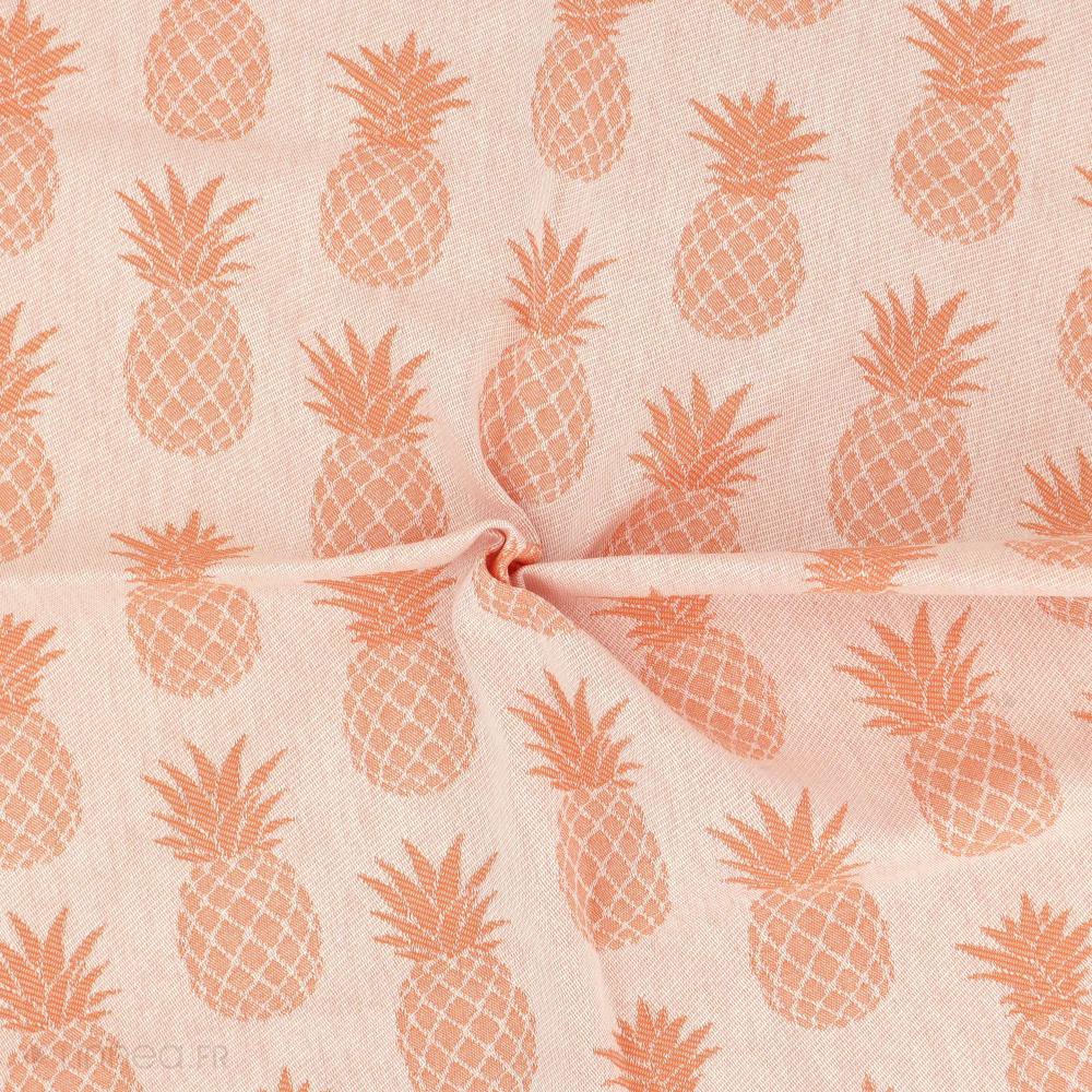Lot de 2 torchons de cuisine toile 50x70 cm coton PINEAPPLE orange