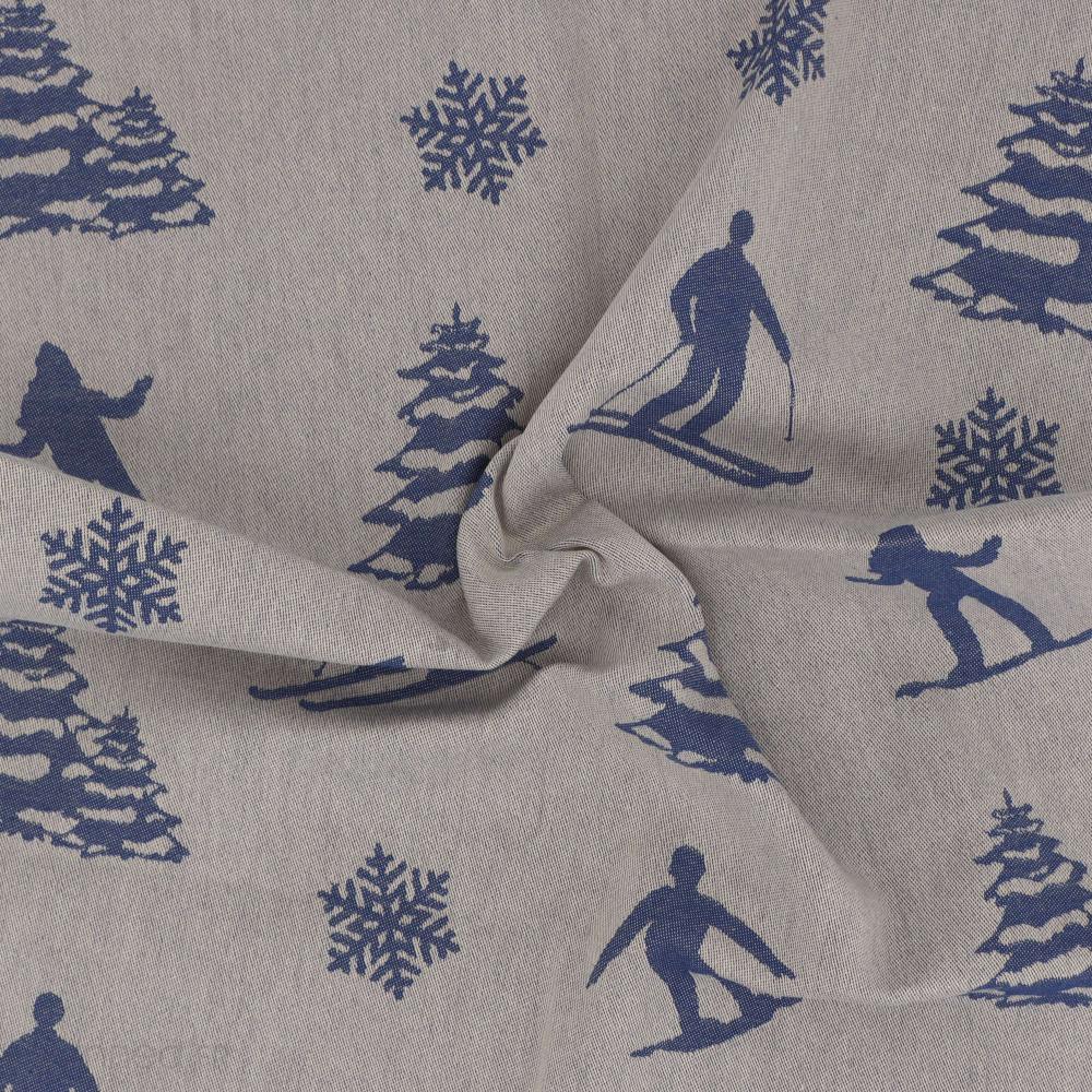 Lot de 2 torchons de cuisine toile 50x70 cm coton SKI bleu