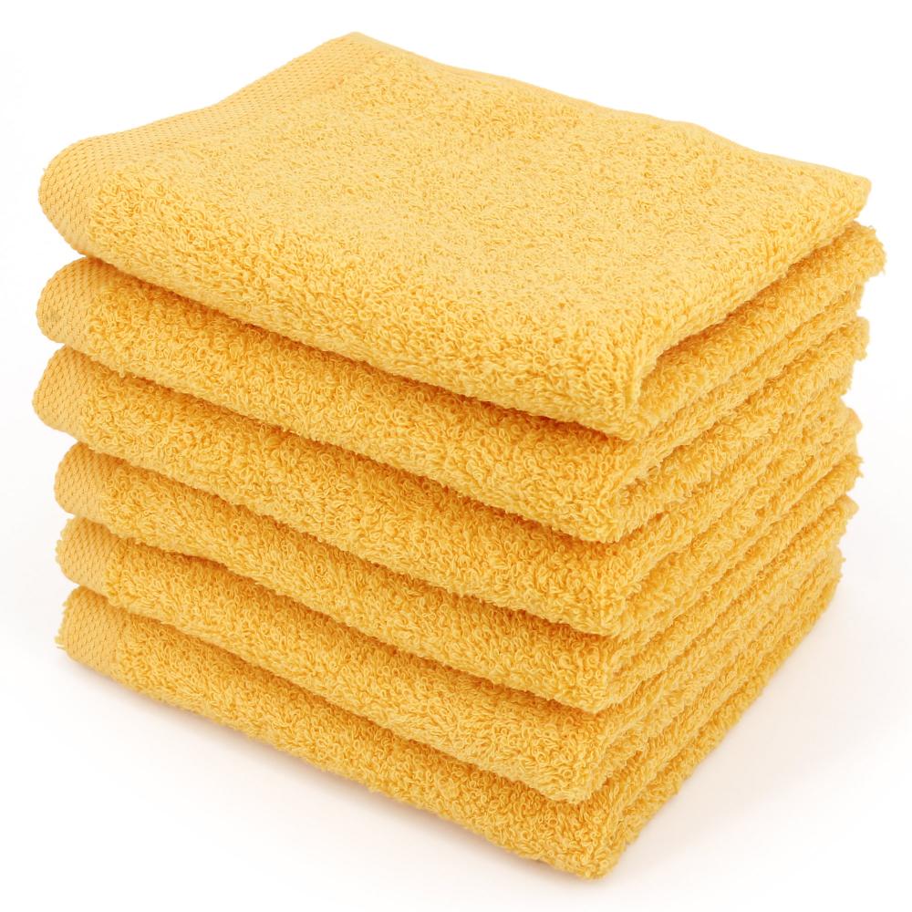 Lot de 6 serviettes invité 30x50 cm ALPHA jaune Or