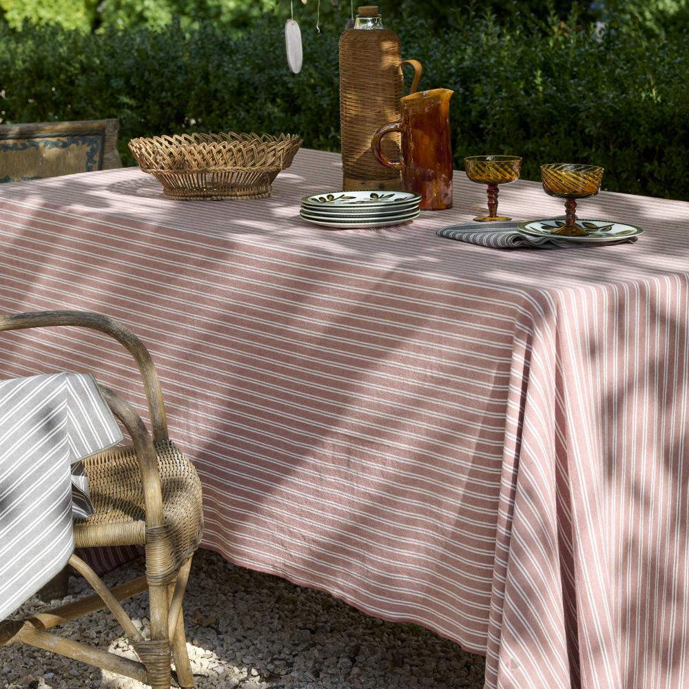 Lot de 6 serviettes de table coton 42x42 cm LILI vert kaki