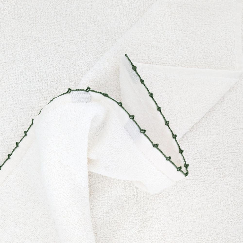 Lot de deux serviettes invité 33x50 cm pur coton collection ORLA avec picueta vert