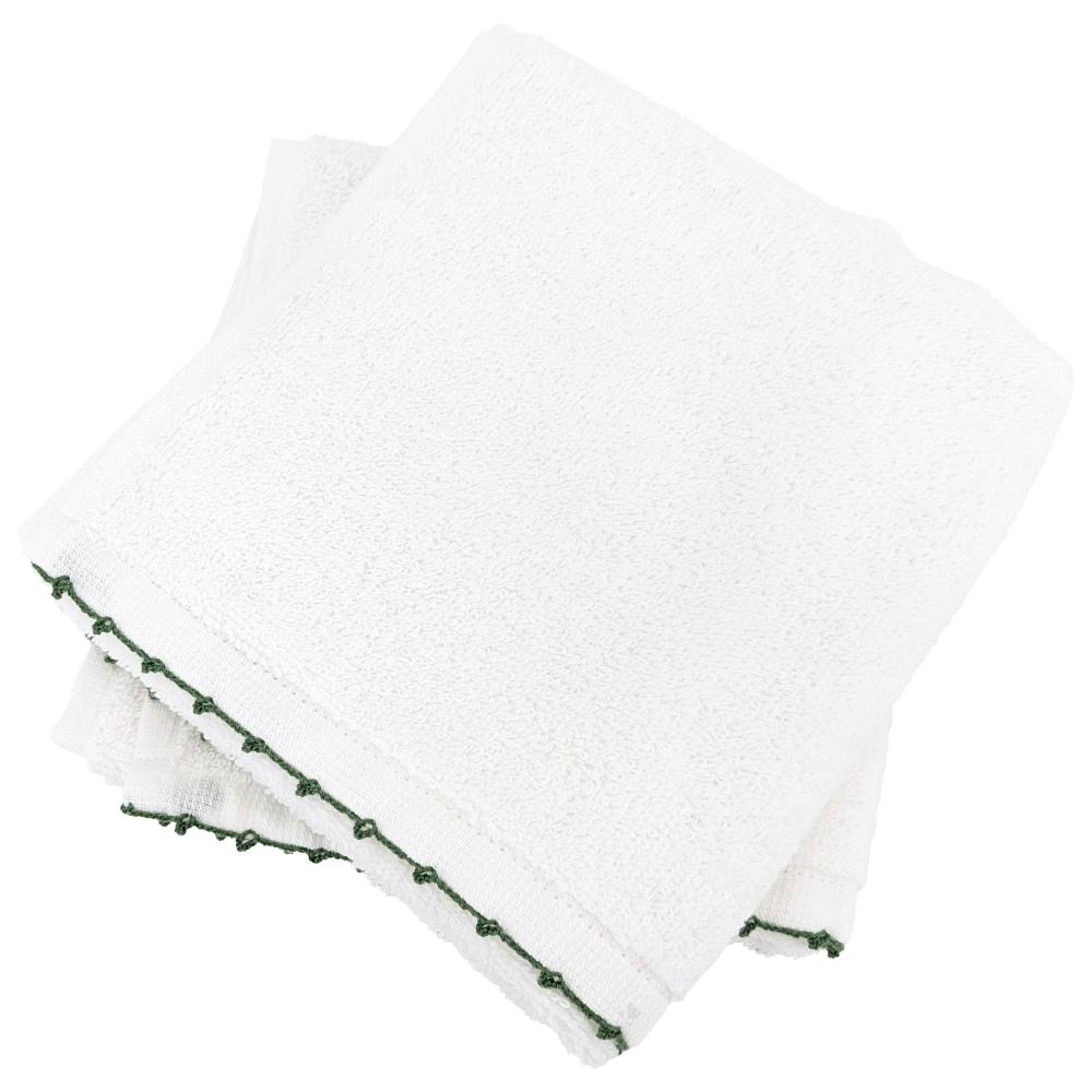 Lot de deux serviettes invité 33x50 cm pur coton collection ORLA avec picueta vert