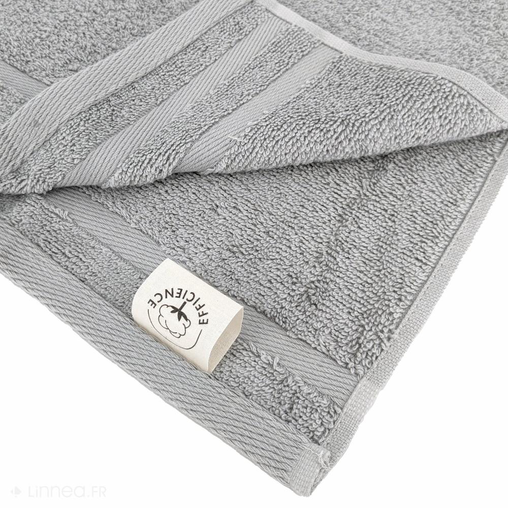 Lot de 2 serviettes invité 33x50 cm EFFICIENCE PURE gris Lunar