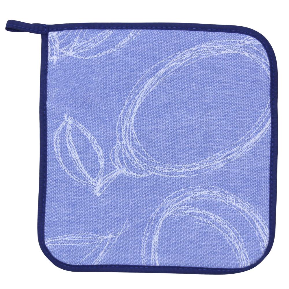 Manique de cuisine 20x20 cm matelassée 100% coton LINE Bleu