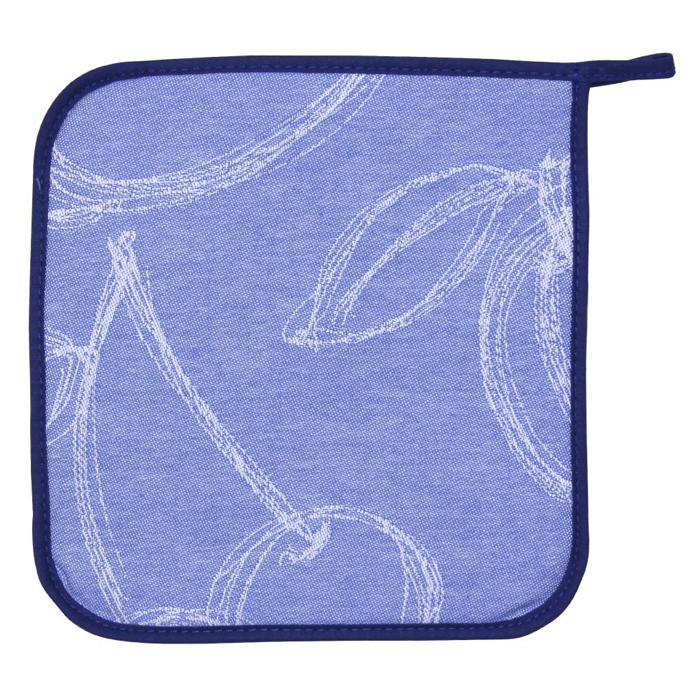 Manique de cuisine 20x20 cm matelassée 100% coton LINE Bleu