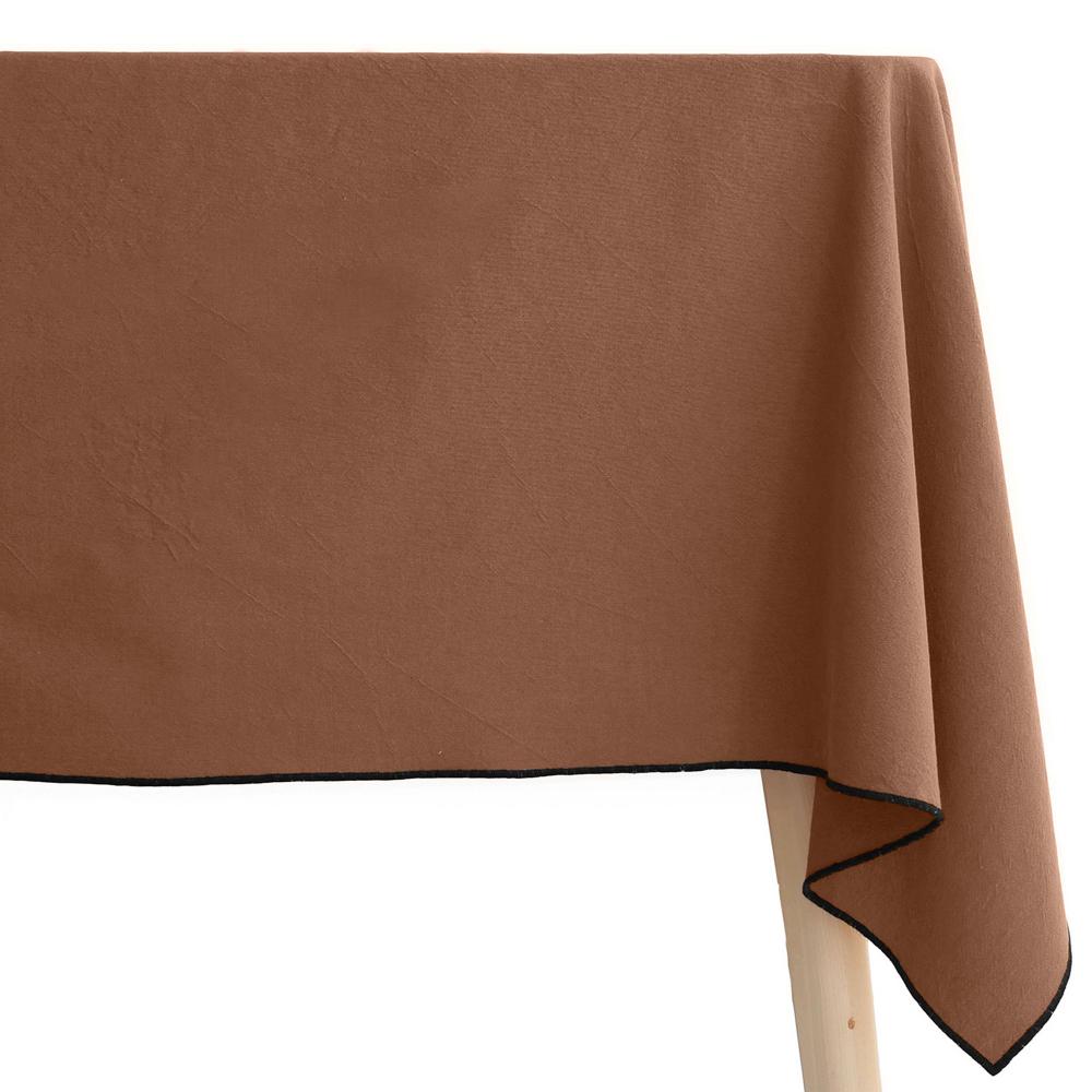 Nappe carré 100% coton lavé 160x160 cm HONO marron cognac