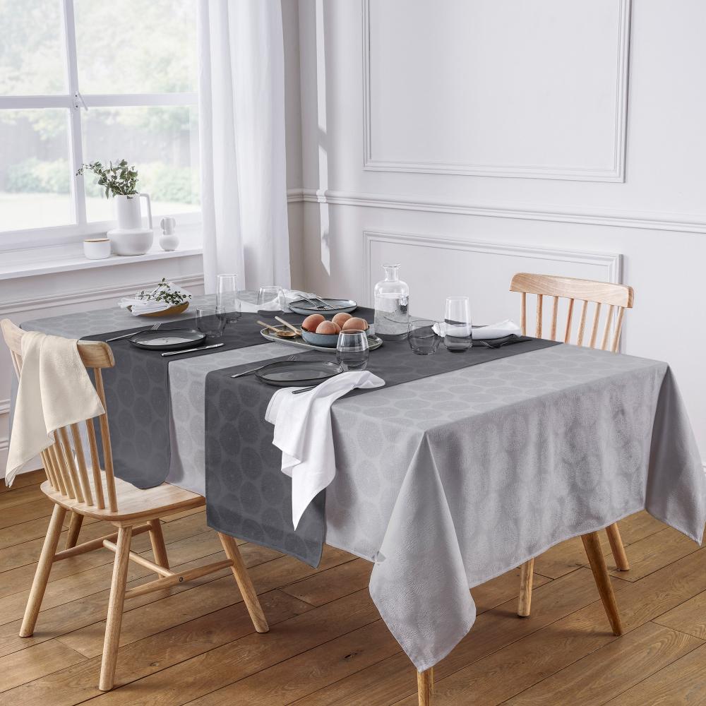 Nappe ovale 180x240 cm HÉLIOS Anthracite 100% coton + enduction acrylique