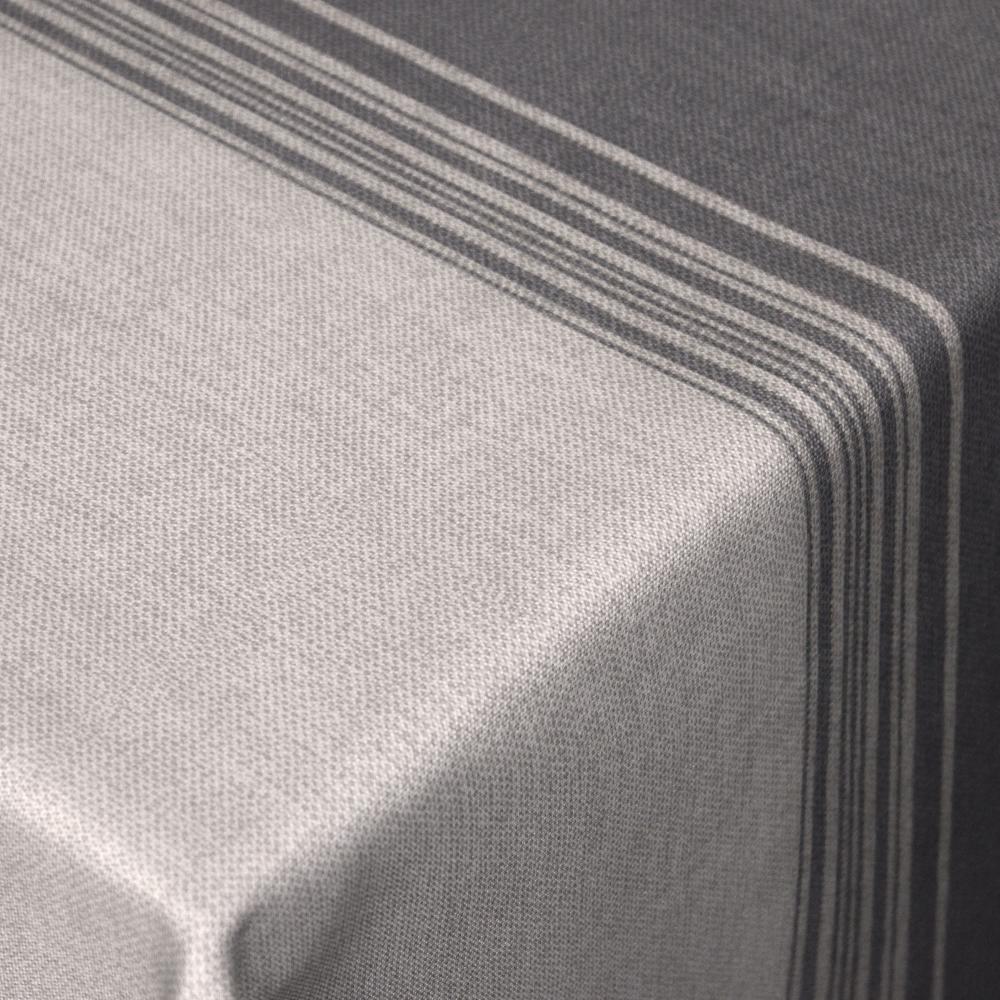 Nappe rectangle 150x200 cm imprimée 100% polyester BISTROT gris Charbon
