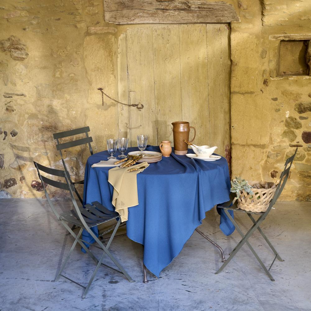 Nappe rectangulaire 100% coton lavé 160x200 cm HONO vert opale