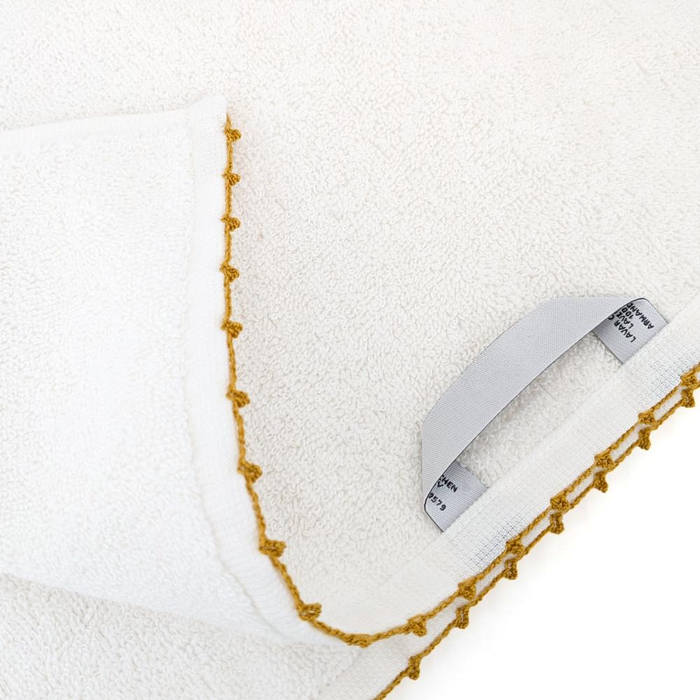Parure de bain 7 pièces collection ORLA pur coton avec picueta jaune