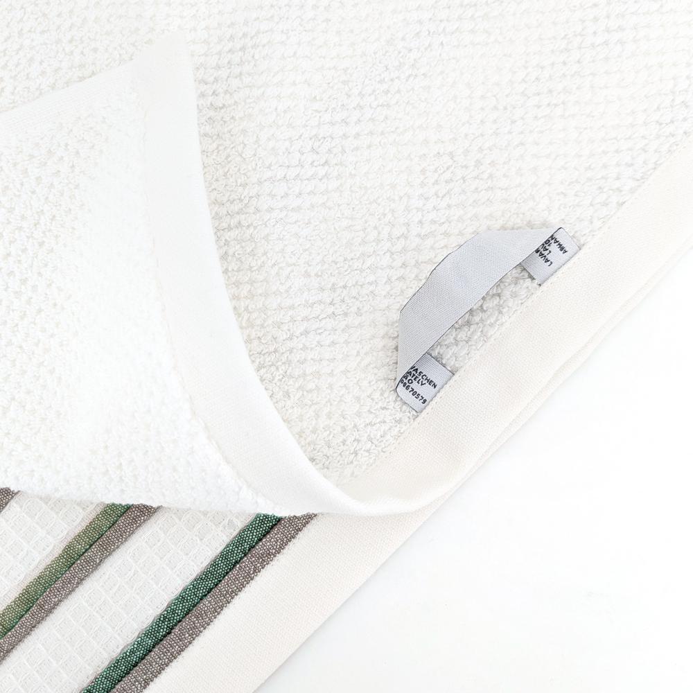Parure de bain 7 pièces coton collection SERATA blanc vert