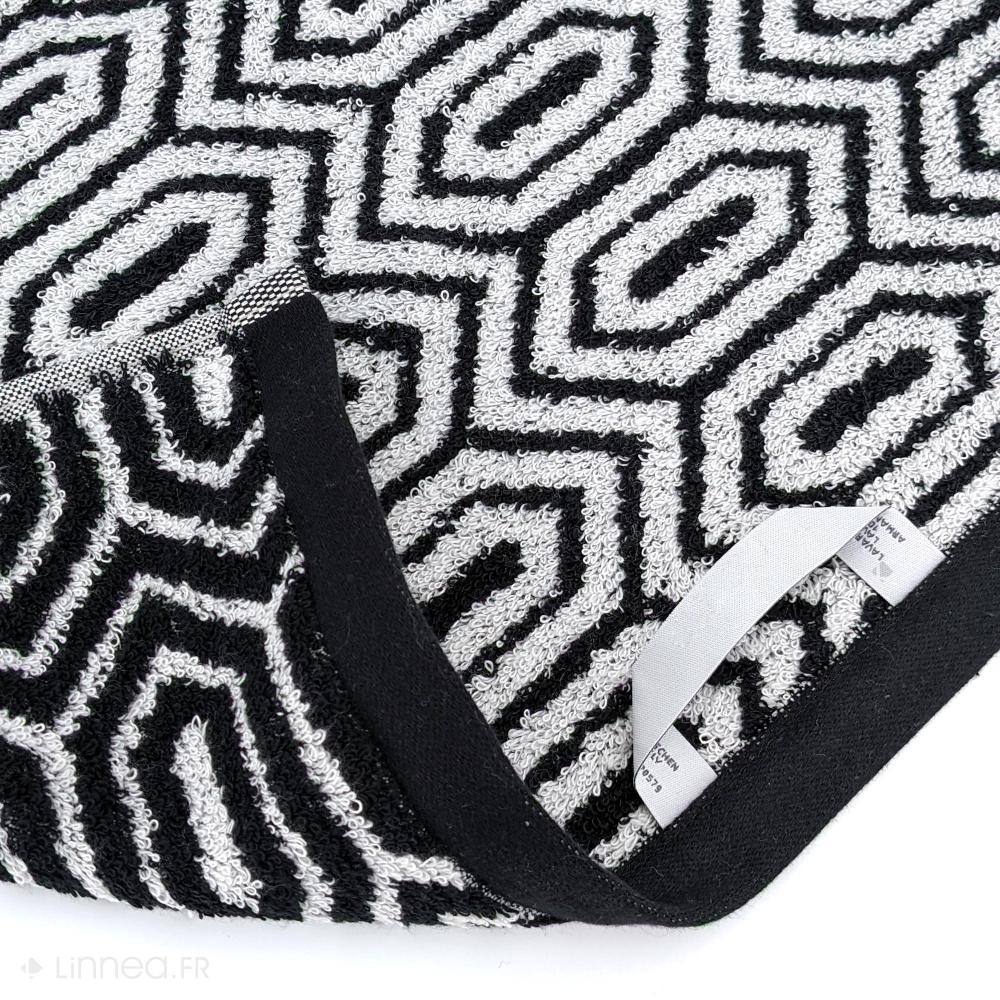 Parure de bain SYMETRIE 100% coton Alvéoles - 7 pièces noir