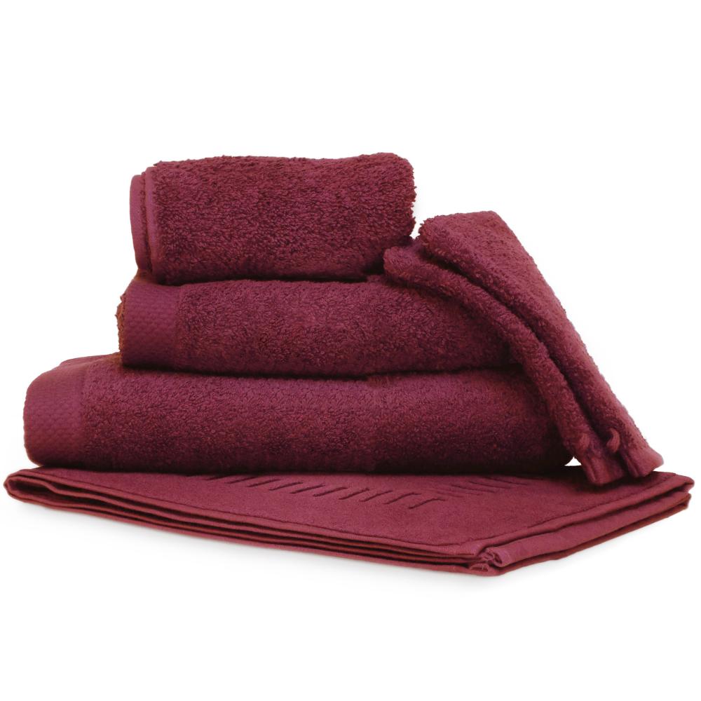 Parure de bain 6 pièces PURE Bordeaux 550 g/m2
