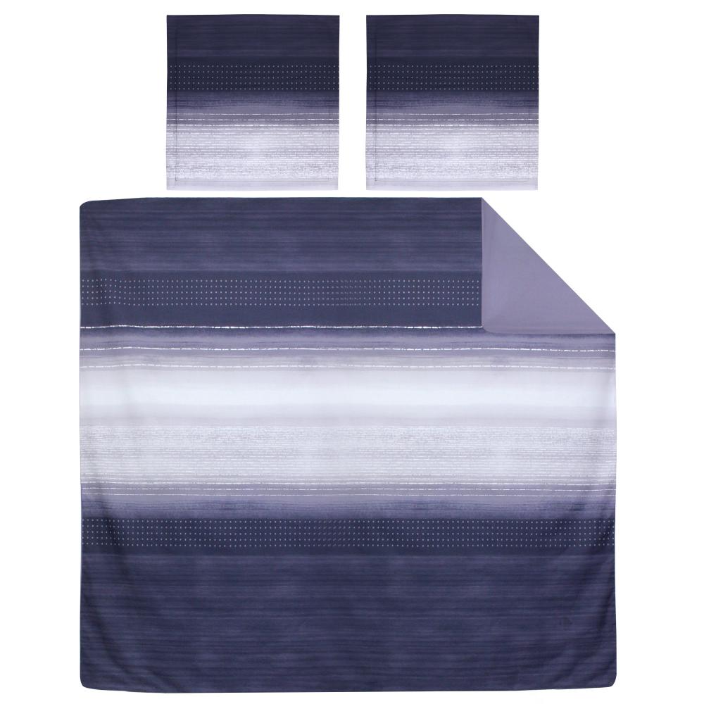 Parure de lit 280x240 cm Percale pur coton JAZZ Bleu