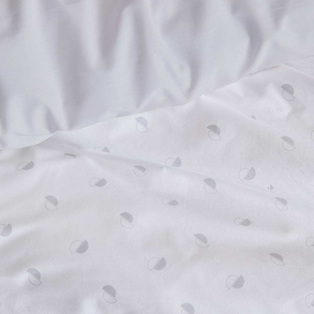Parure de lit 300x240 cm 50x70 cm percale ALEX gris Nuage 3 pièces