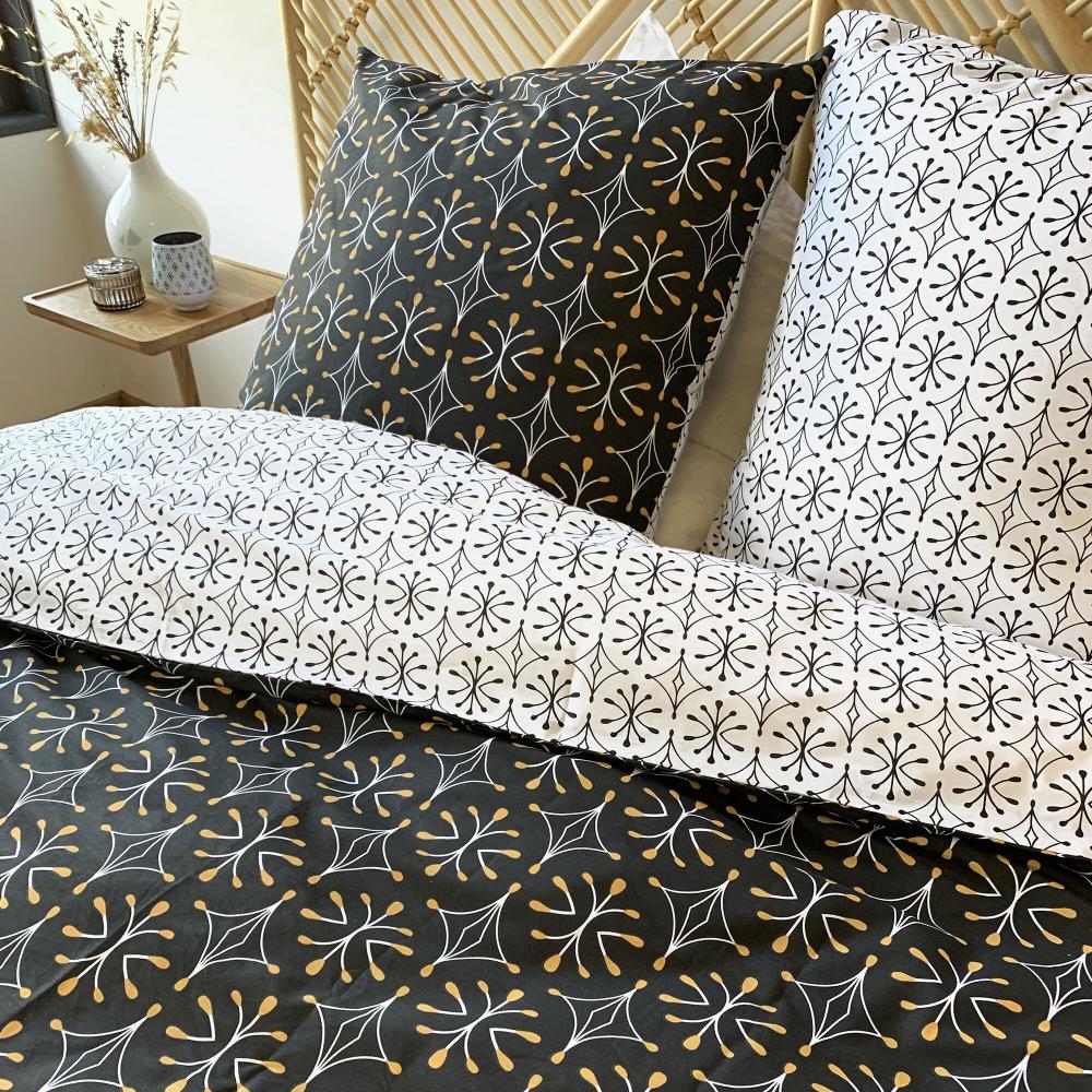 Parure de lit 240x220 cm 100% coton issu de l'agriculture biologique WAG Noir