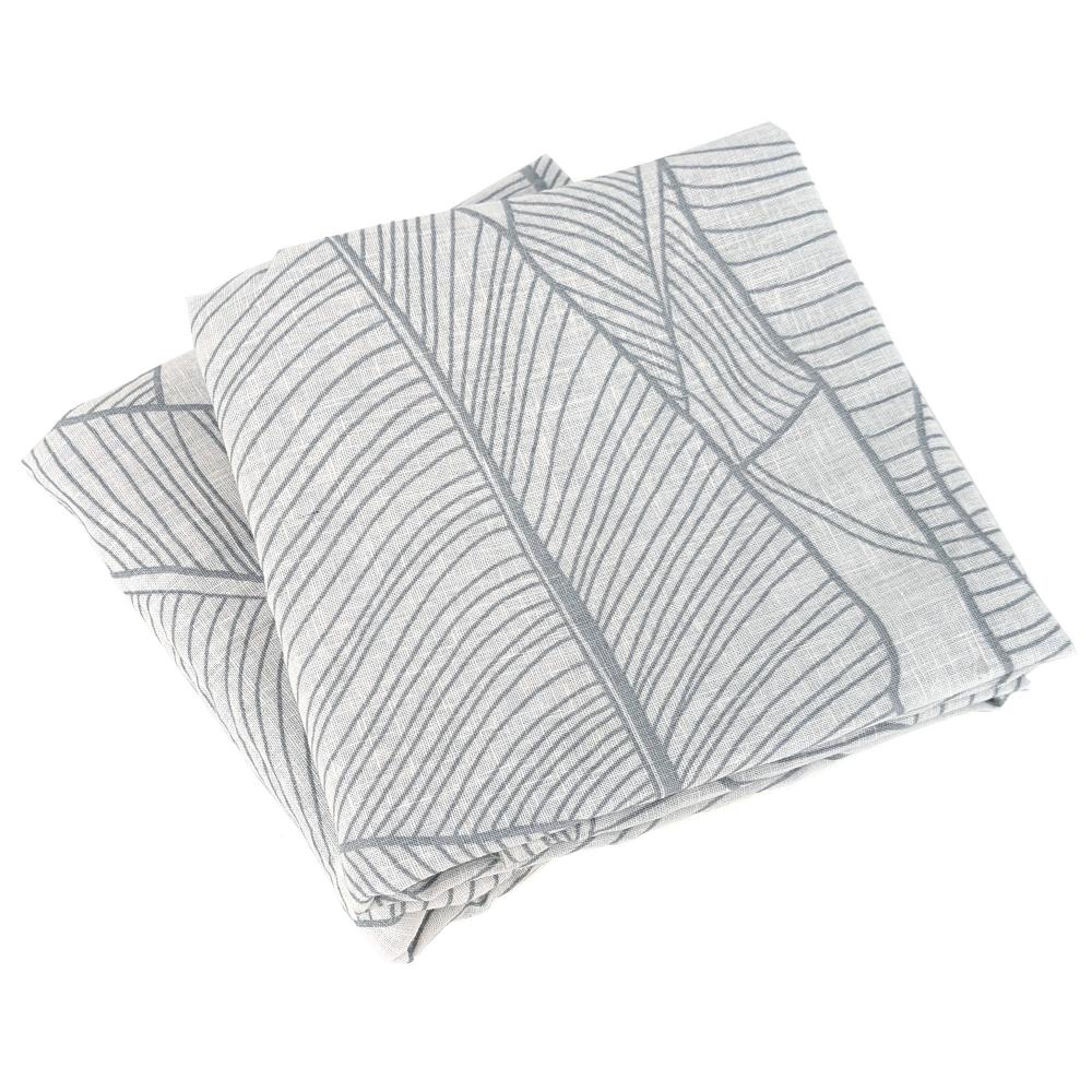 Parure de lit 260x240 cm Coton et Lin lavé PAMPELUNE Gris 3 pièces