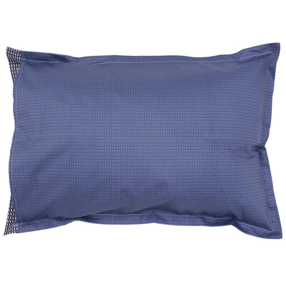 Parure de lit 240x220 cm 50x70 cm en satin de coton ENZO bleu