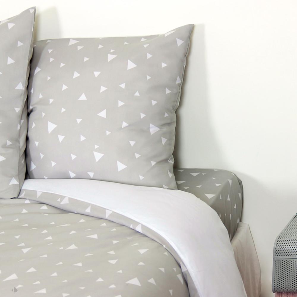 Parure de lit 240x220 cm microfibre PISA gris Perle