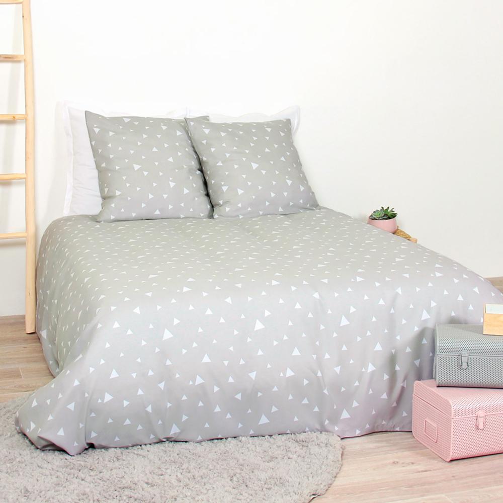 Parure de lit 240x220 cm microfibre PISA gris Perle