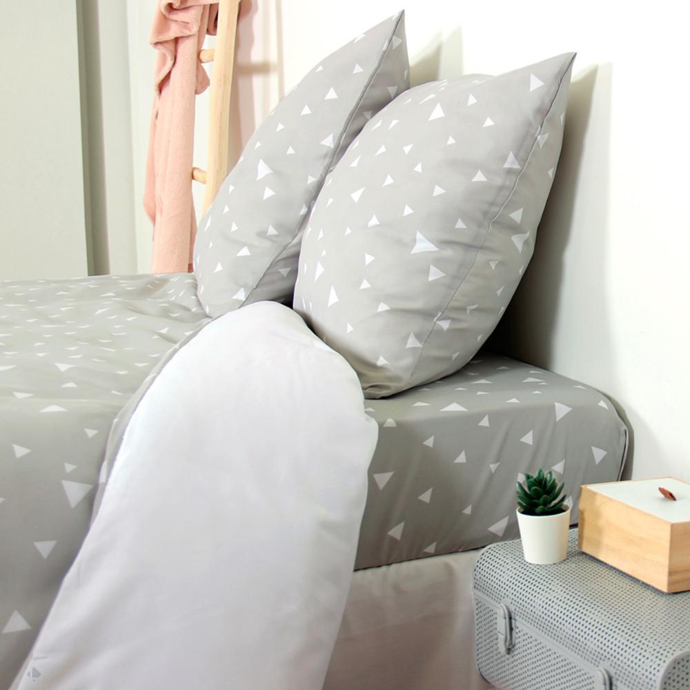 Parure de lit 240x220 cm microfibre PISA gris Perle
