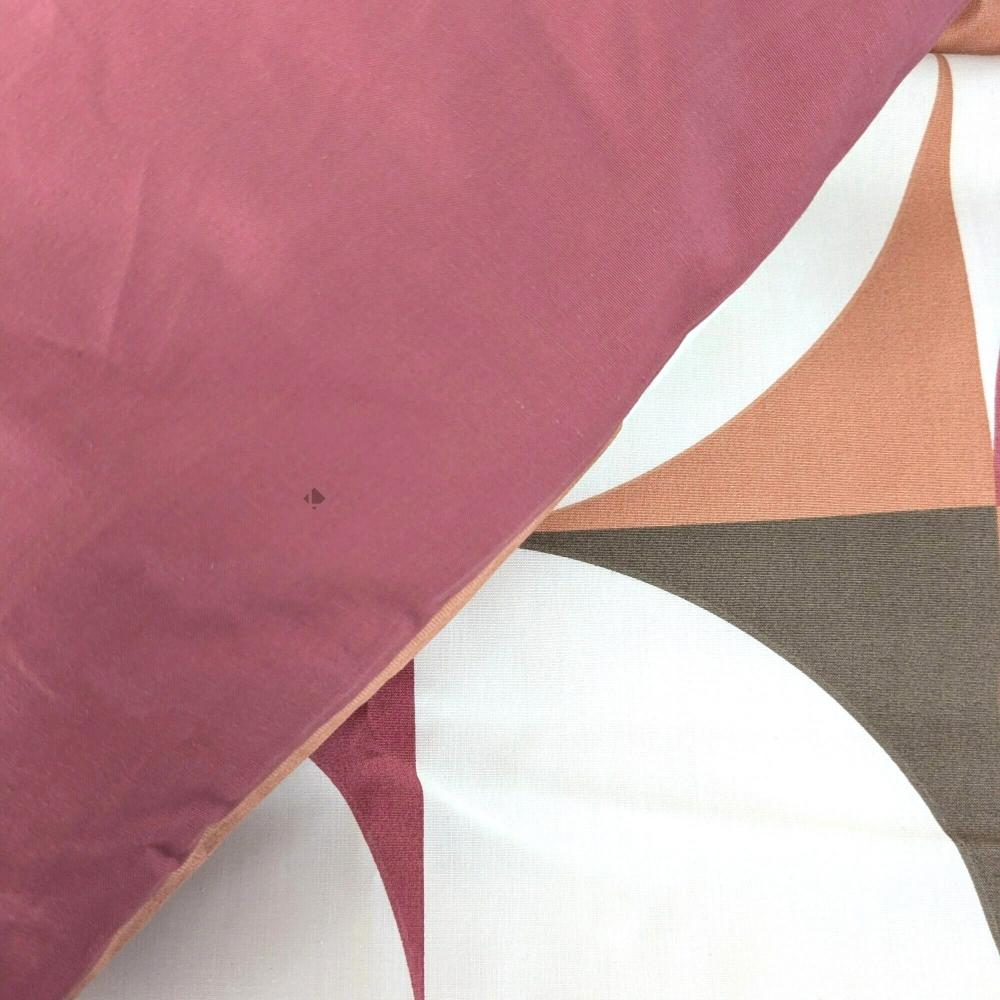 Parure de lit 240x220 cm 50x70 cm percale MODULO acajou 3 pièces