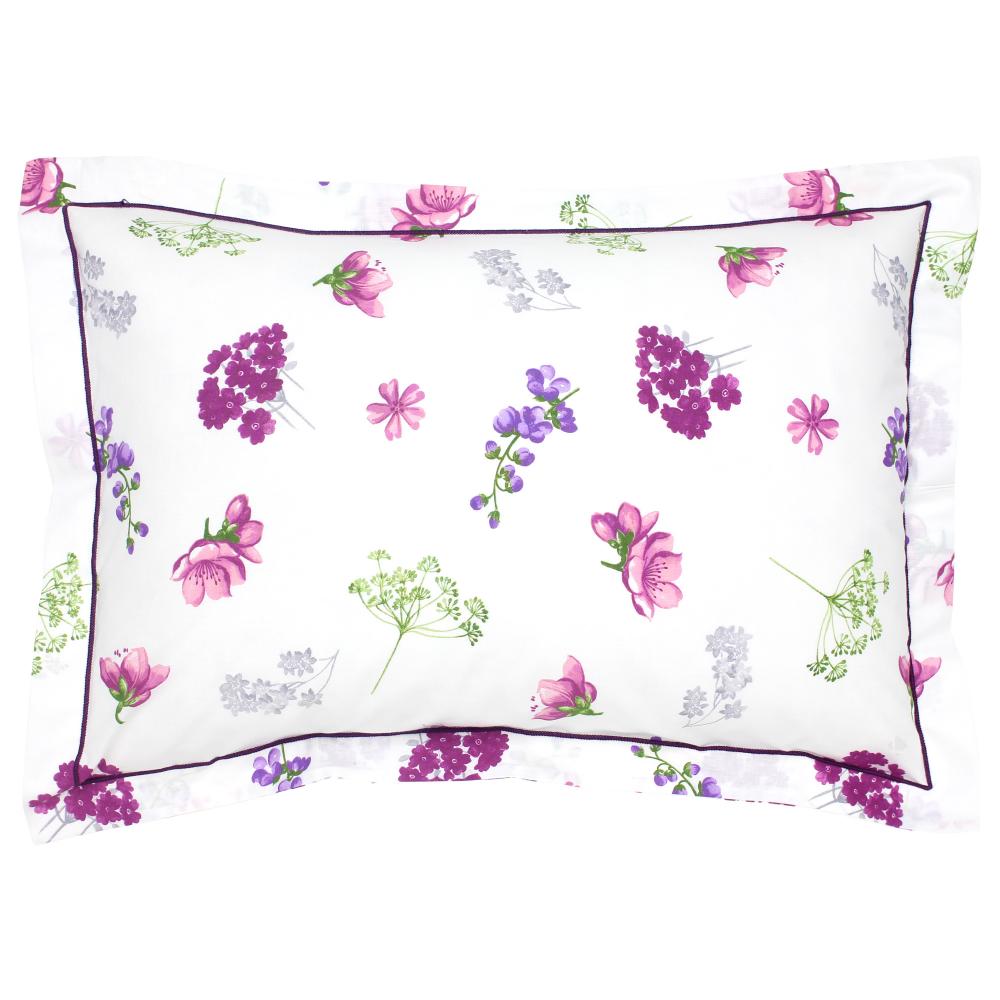 Parure de lit 300x240 cm 50x70 cm en 100% coton PRETTY blanc