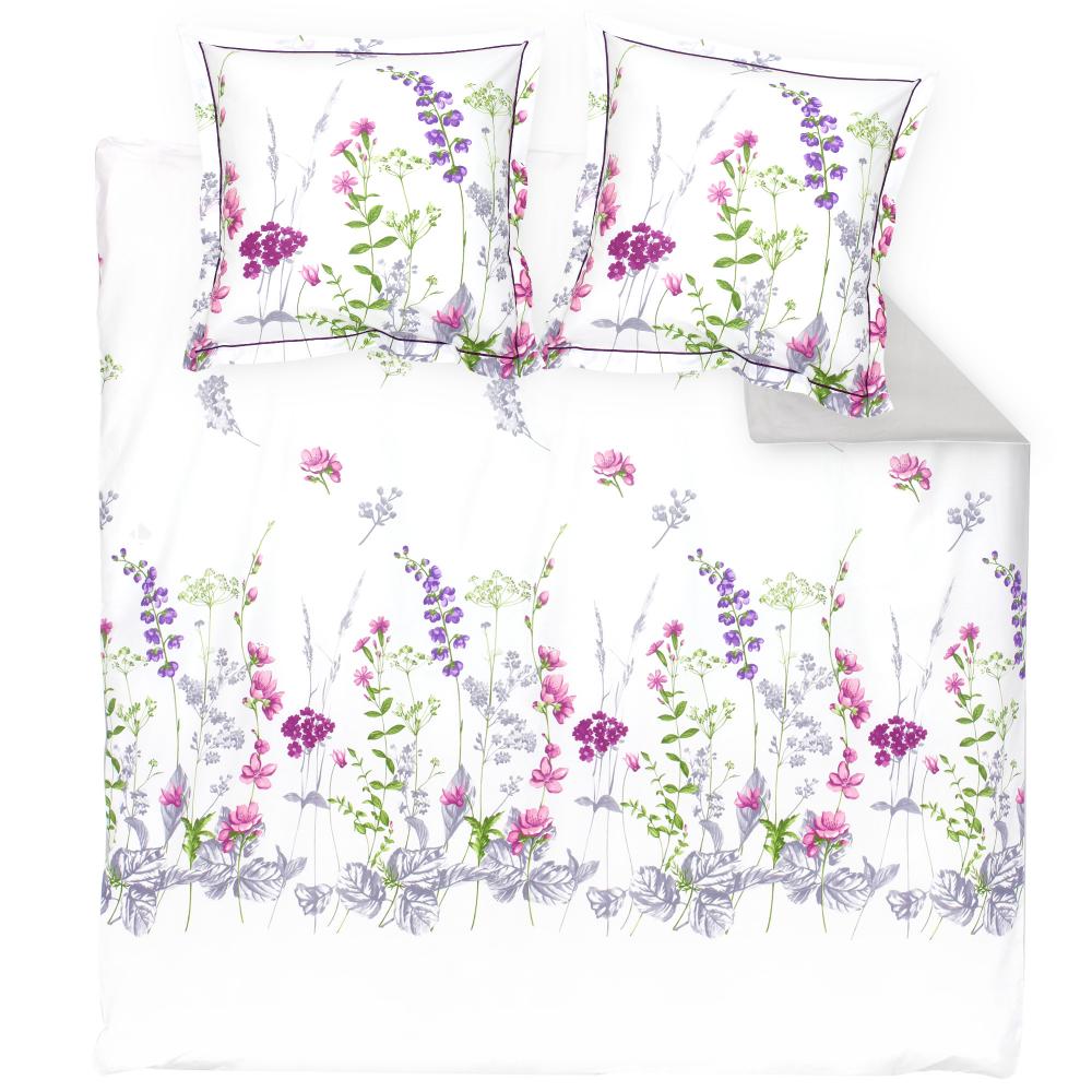 Parure de lit 260x240 cm 100% coton PRETTY blanc