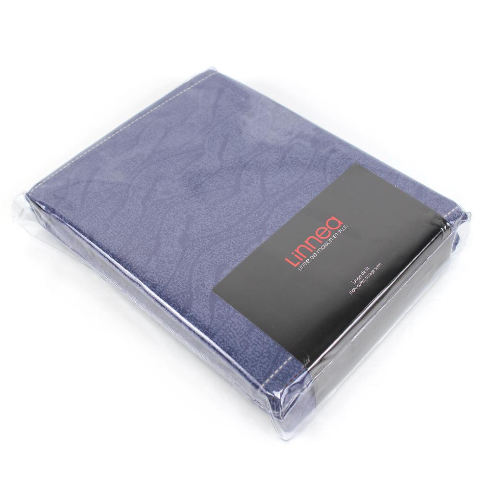 Parure de lit 300x240 cm Satin de coton VENDOME Bleu foncé