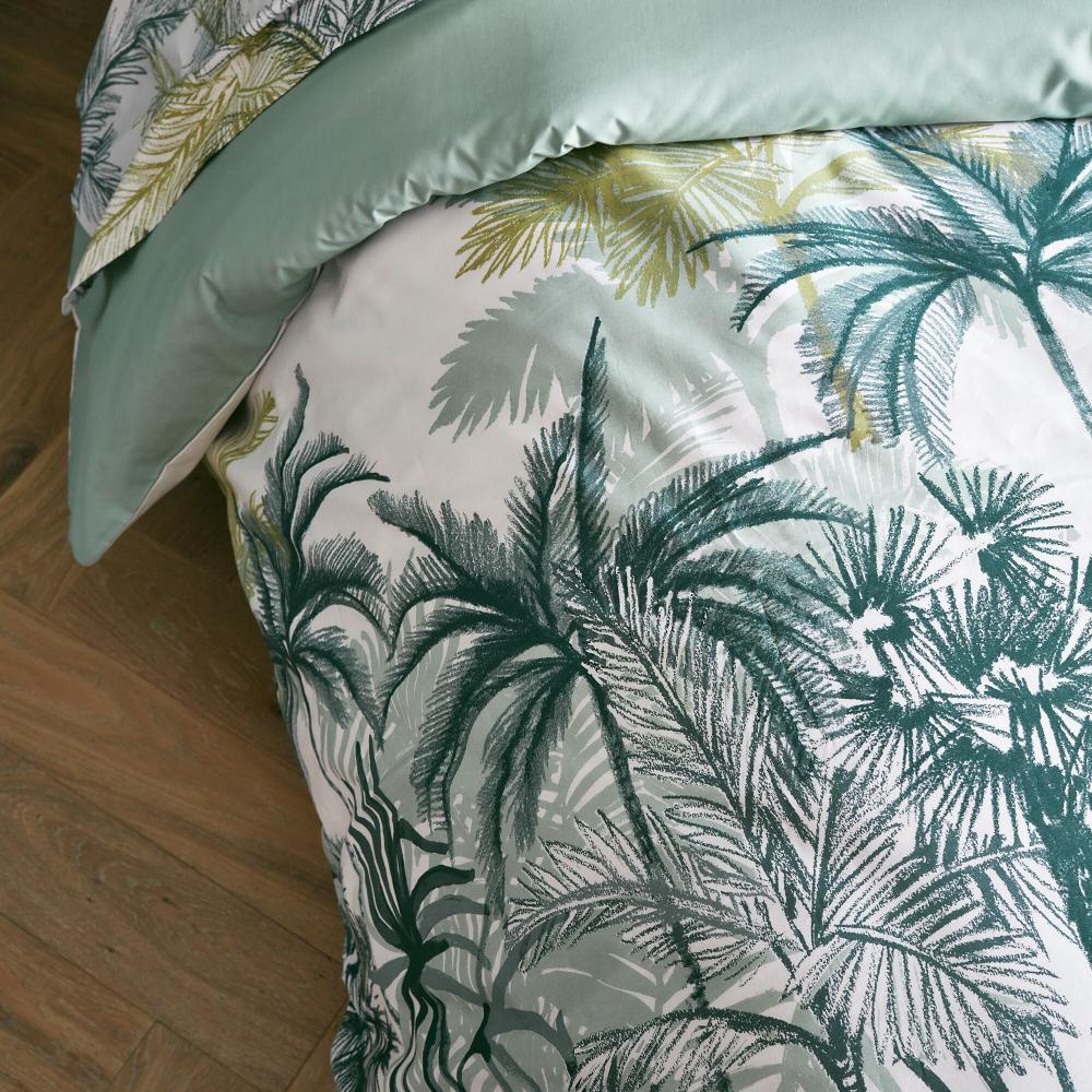 Parure de lit 200x200 cm percale 100% coton TRINIDAD mousson