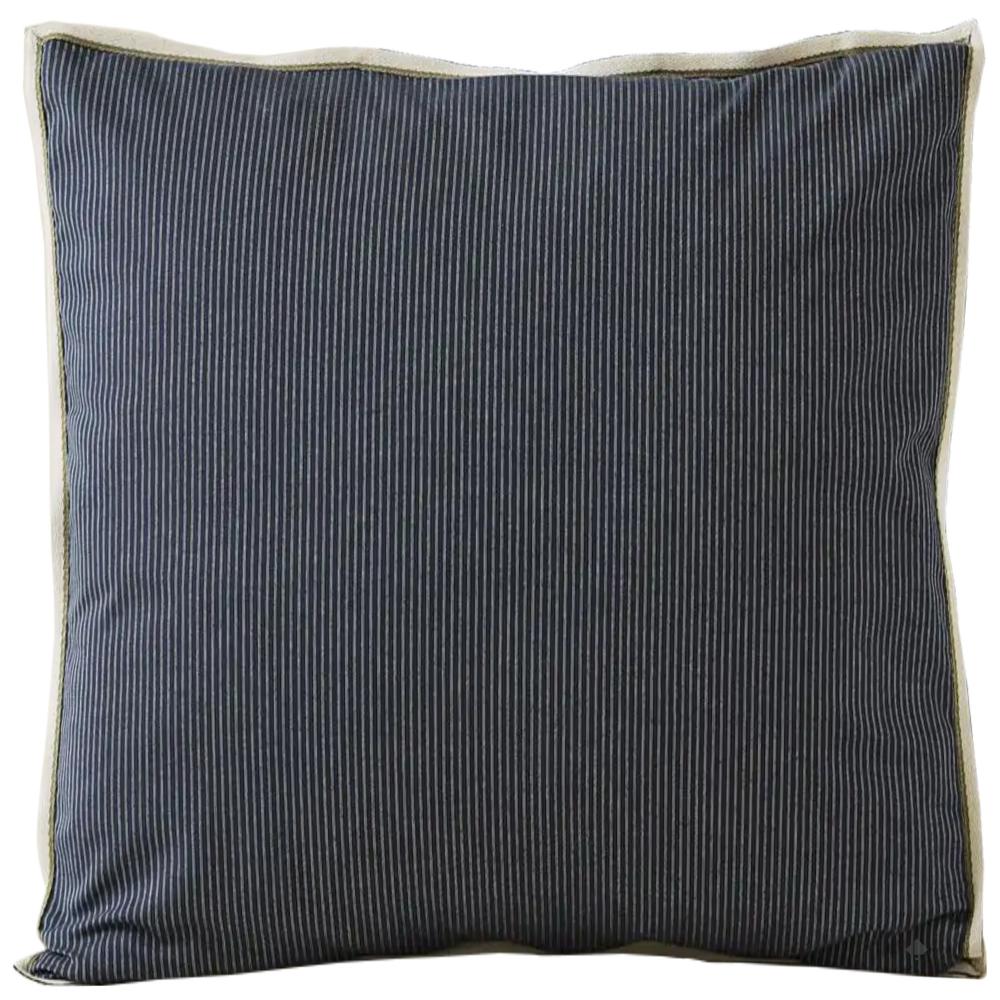 Parure de lit 3 pièces : housse 250x220 cm et taies 65x65 cm 100% coton BRIXTON à rayures noires