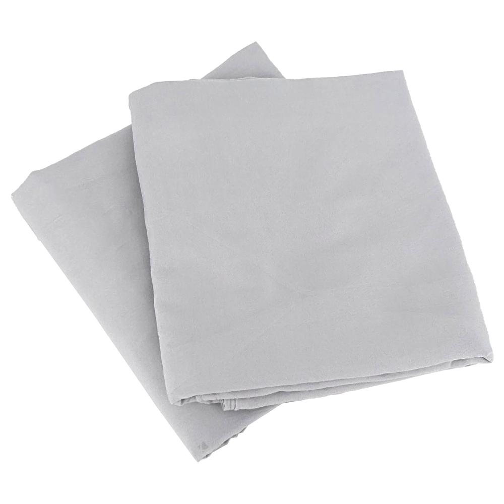 Parure 240x220 cm MILA polyester micro lavée gris perle 3 pièces