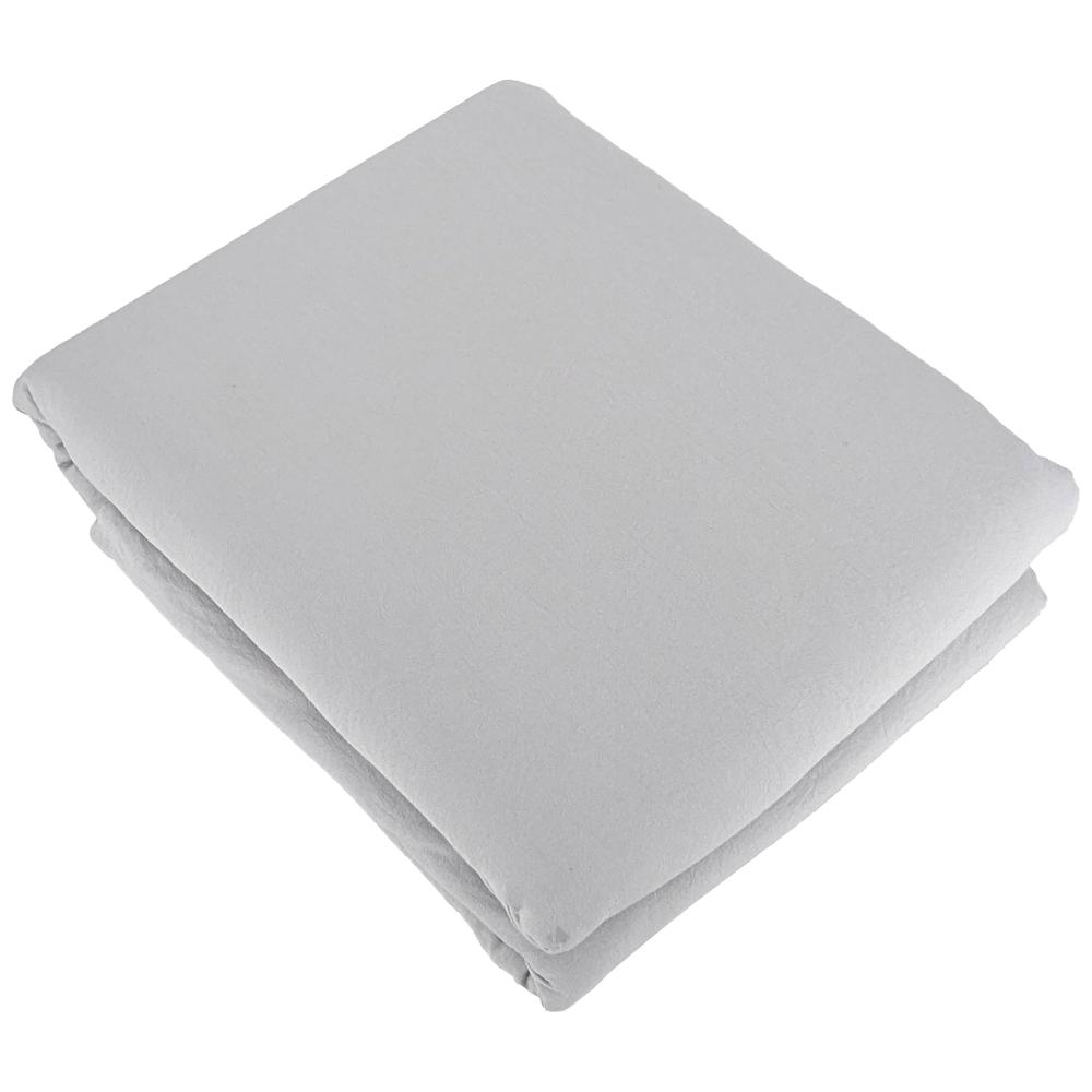 Parure 240x220 cm MILA polyester micro lavée gris perle 3 pièces