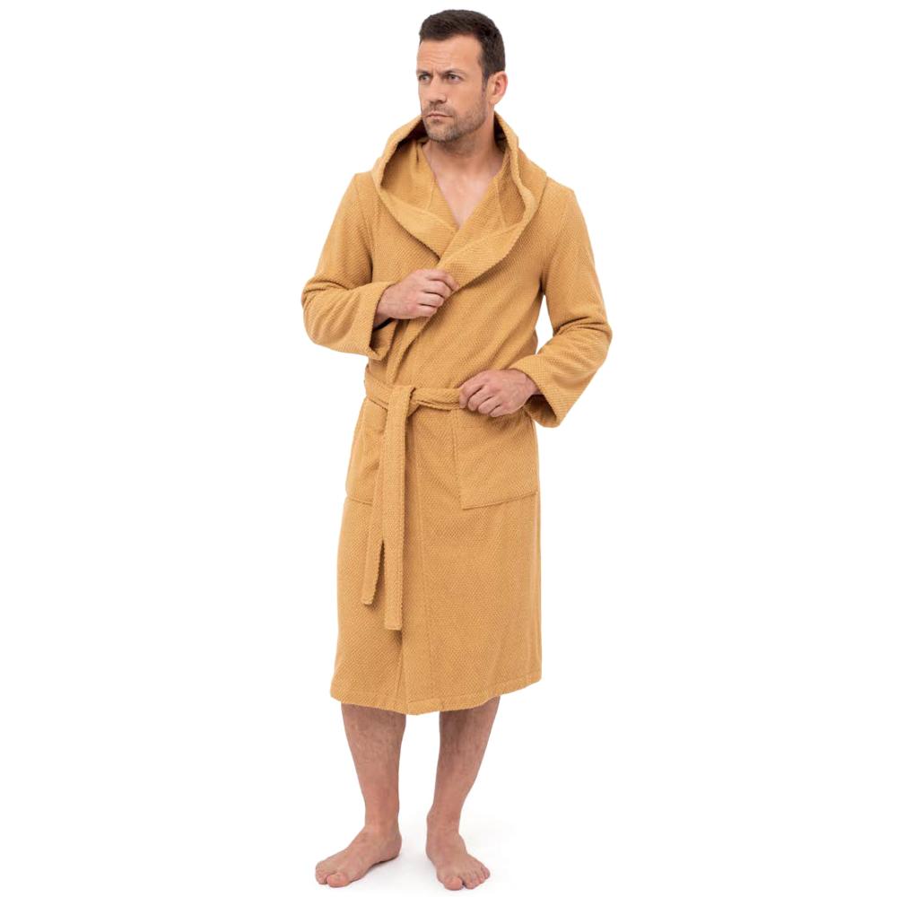 Peignoir à capuche adulte DUNE coton XL Jaune-quartz