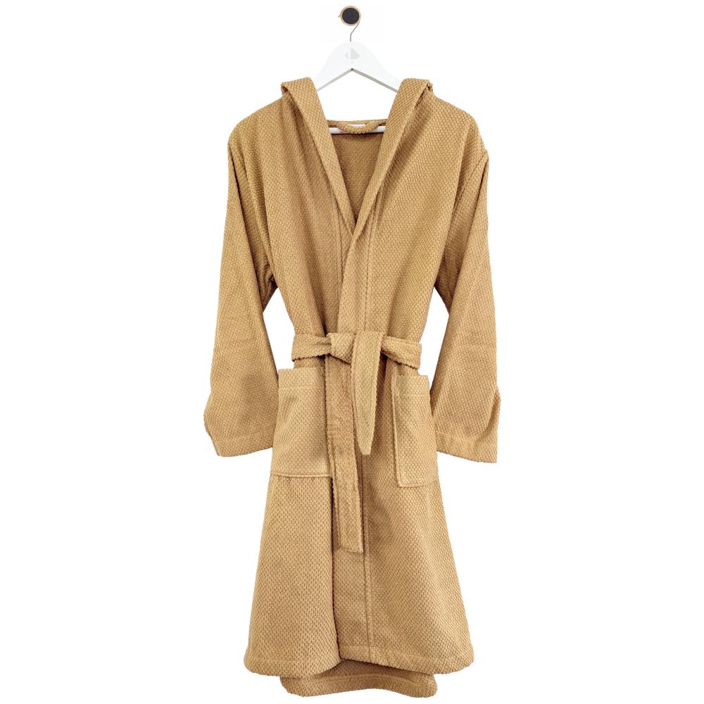 Peignoir à capuche adulte DUNE coton XL Jaune-quartz