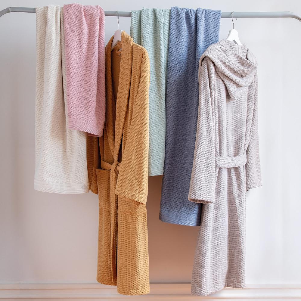 Peignoir à capuche adulte DUNE coton XL Jaune-quartz