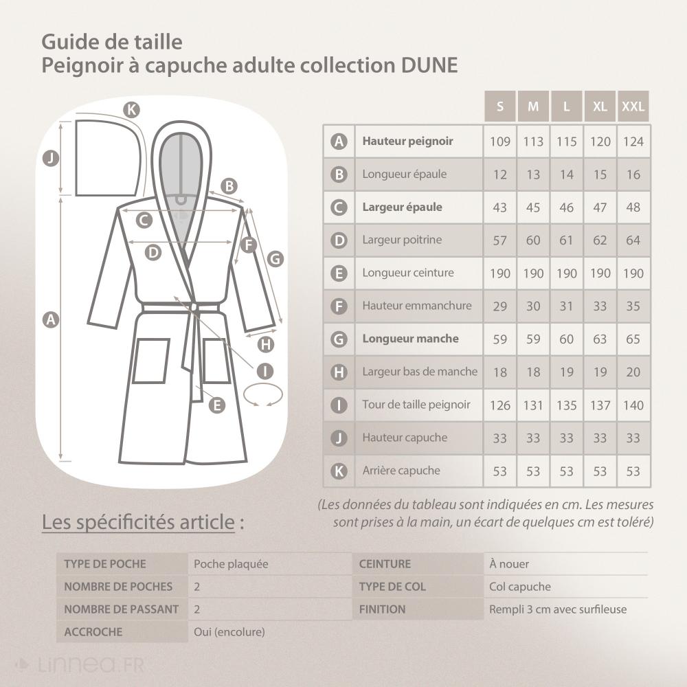 Peignoir à capuche adulte DUNE coton XL Jaune-quartz
