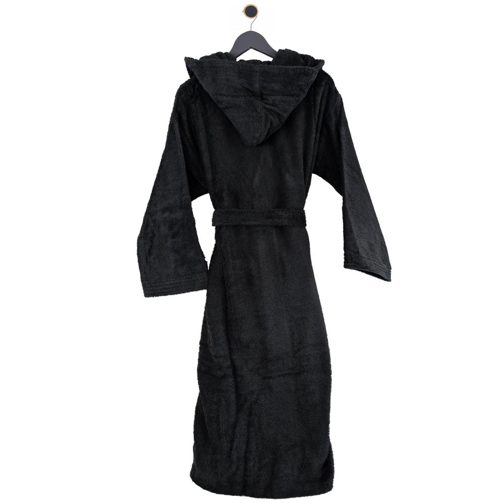 Peignoir à capuche adulte PURE coton XL noir
