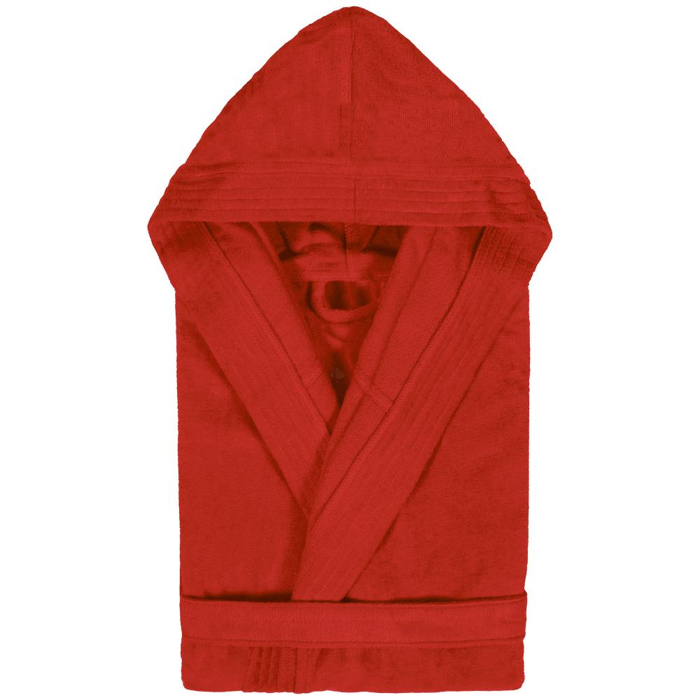 Peignoir à capuche adulte COOL coton M velours Rouge