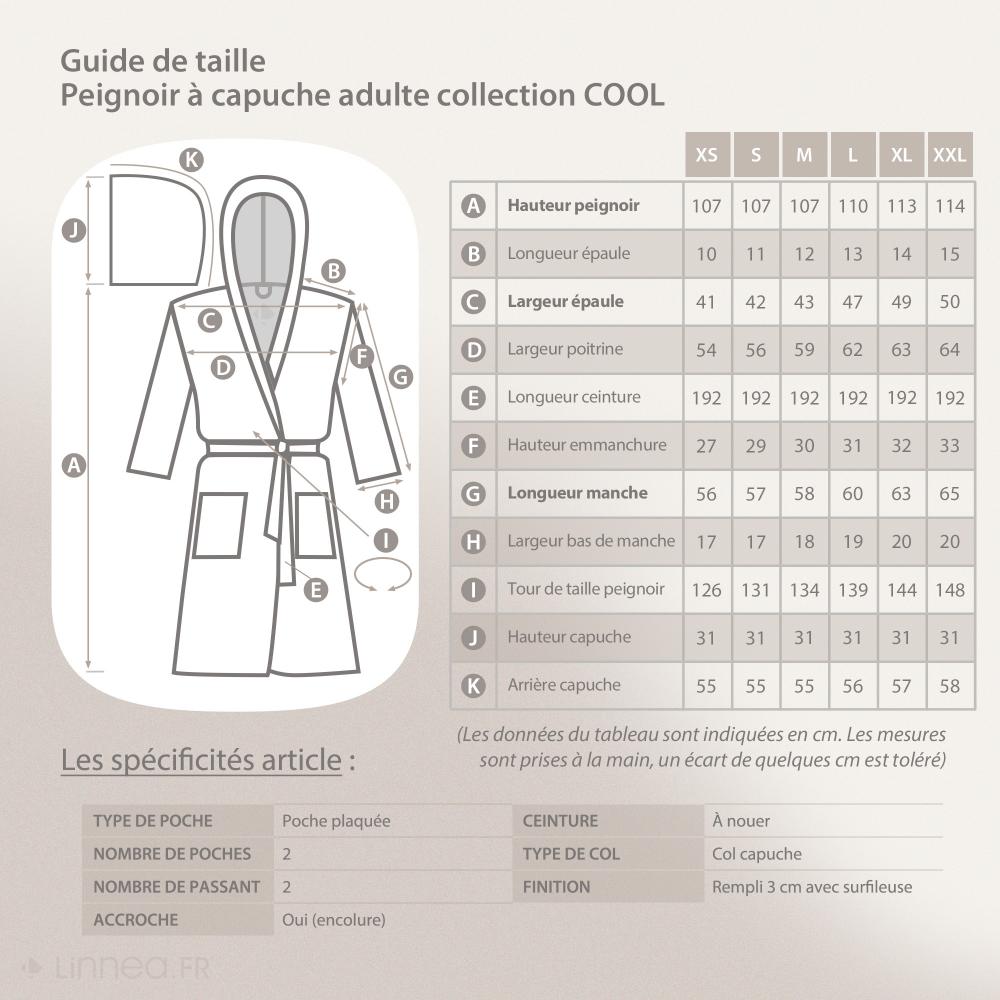 Peignoir à capuche adulte COOL coton M velours Rouge