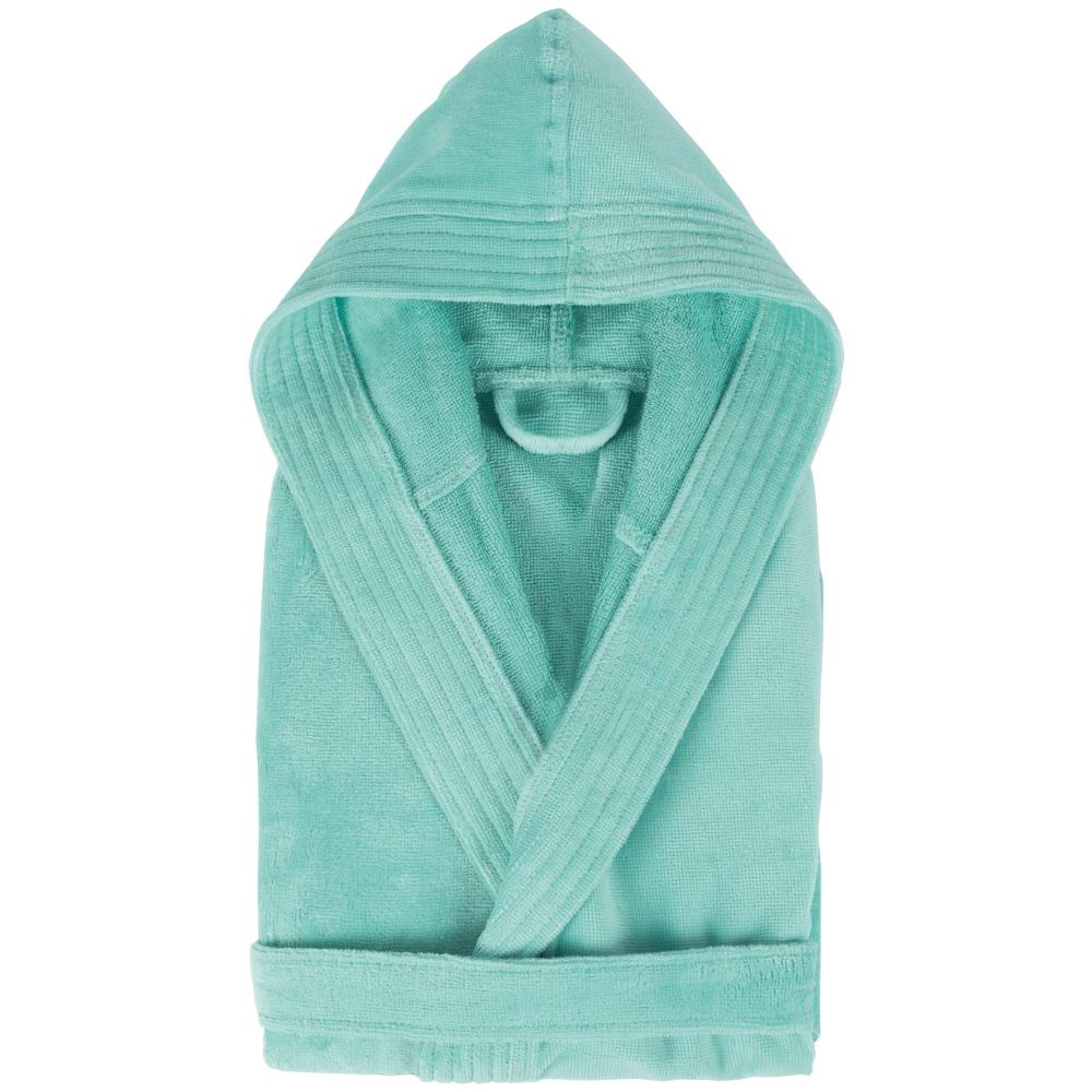 Peignoir à capuche adulte COOL coton M velours vert Aguaverde