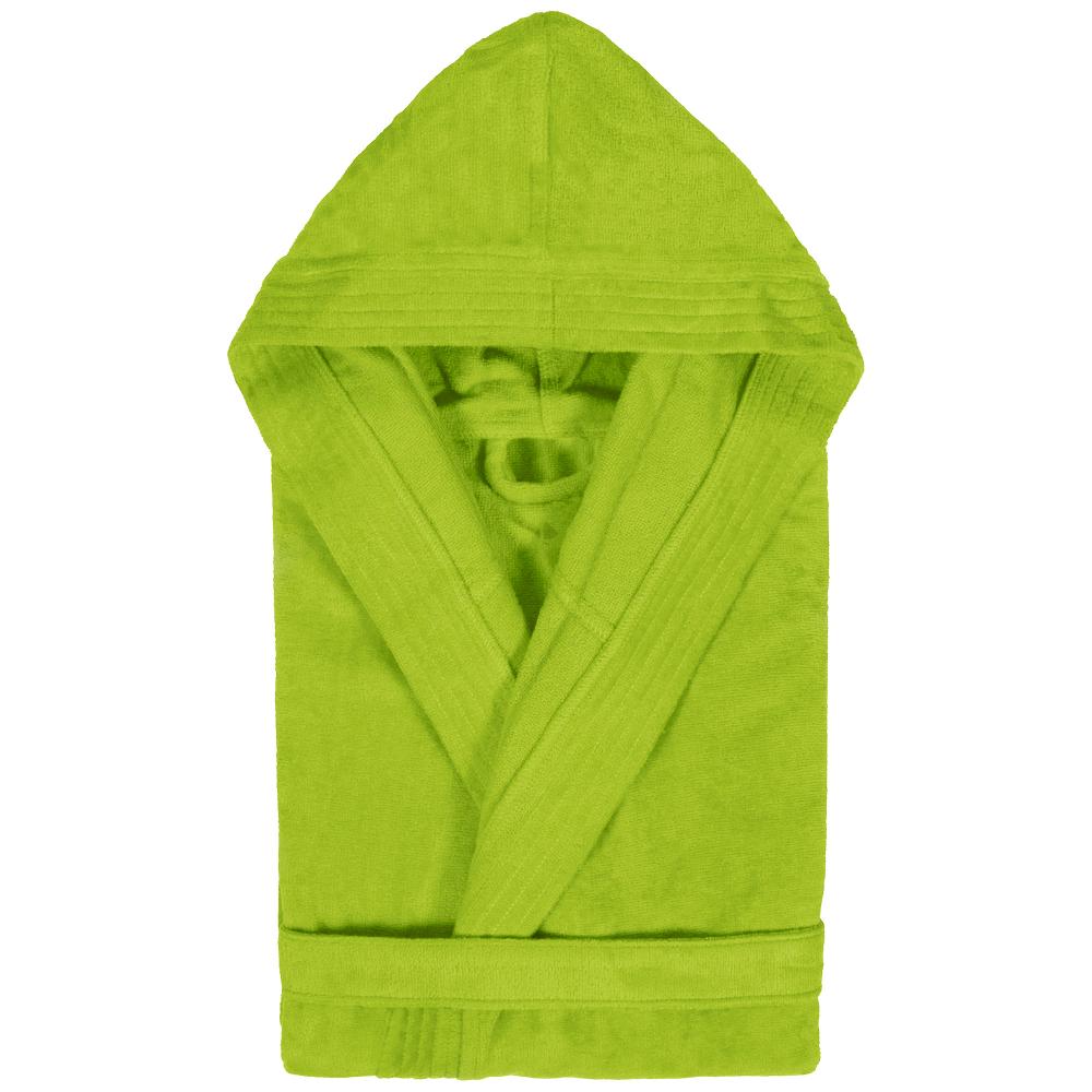 Peignoir à capuche adulte COOL coton M velours vert Pistache
