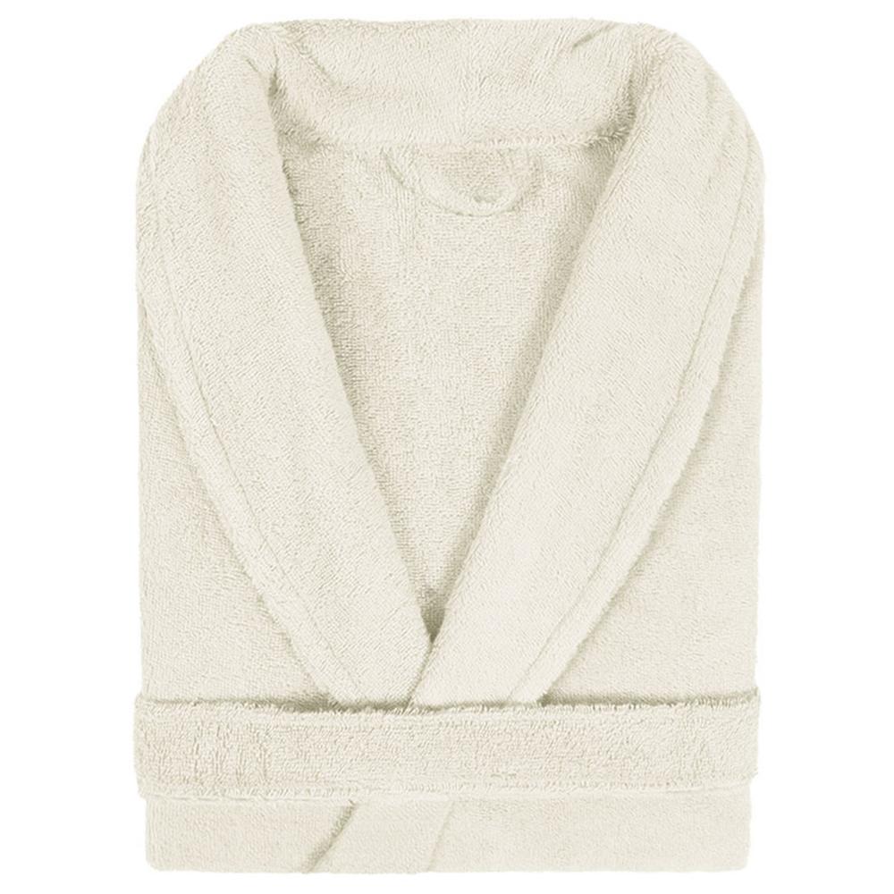 Peignoir col châle adulte PURE coton L ivoire